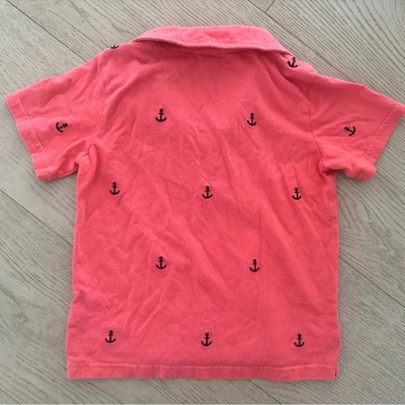 Janie and Jack reddish/pink polo with anchors size 5 - Picture 2 of 3